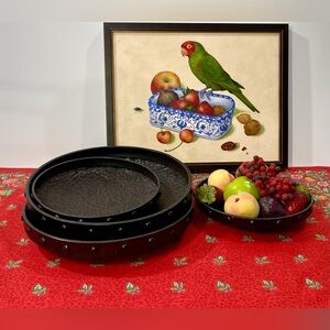 Vintage four black metal attractive bowls